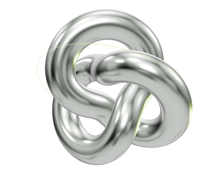 Sculptural chrome Molvex Core with interconnected loops